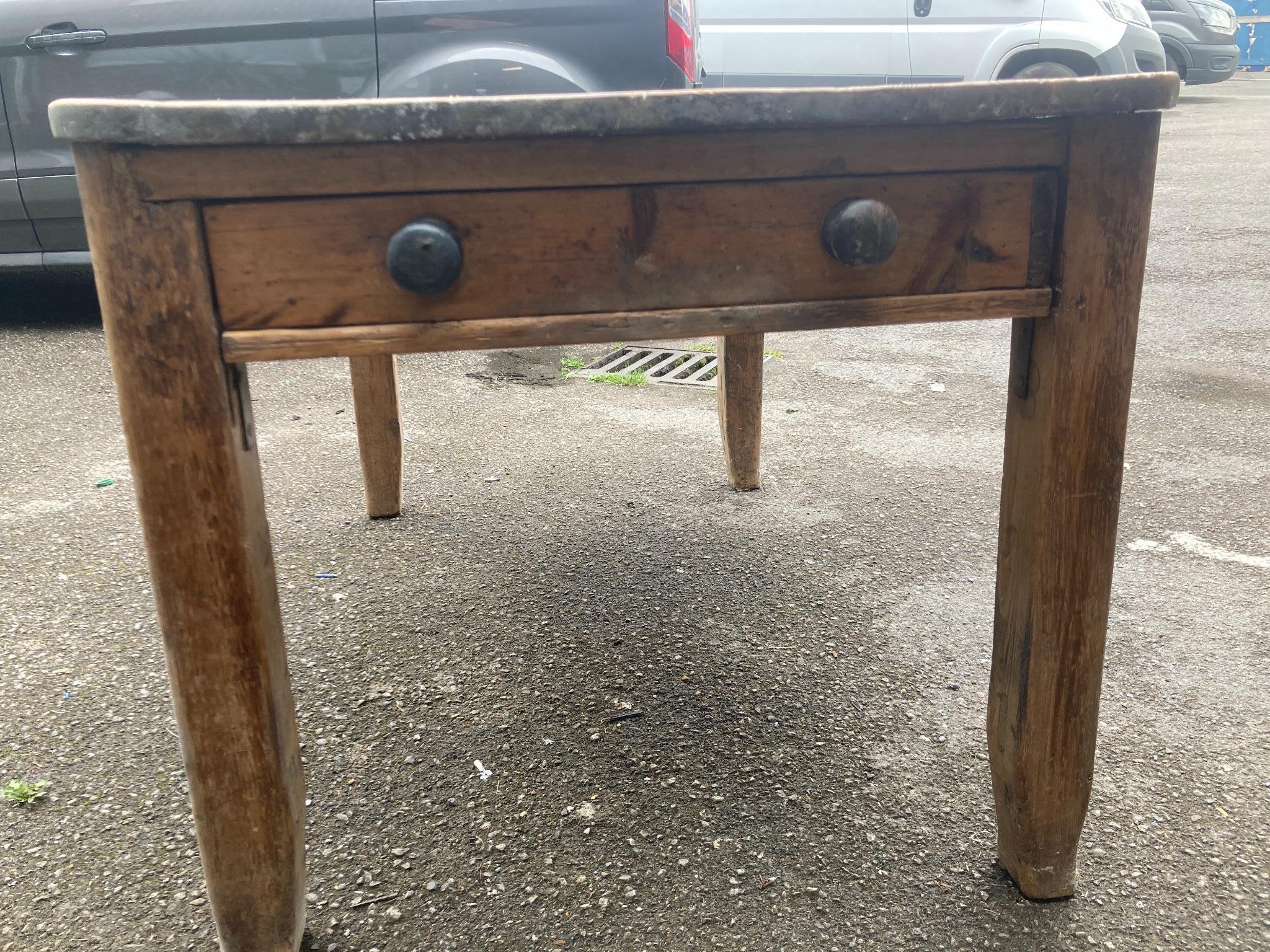 A Victorian rectangular pine kitchen table, width 132cm, depth 82cm, height 75cm